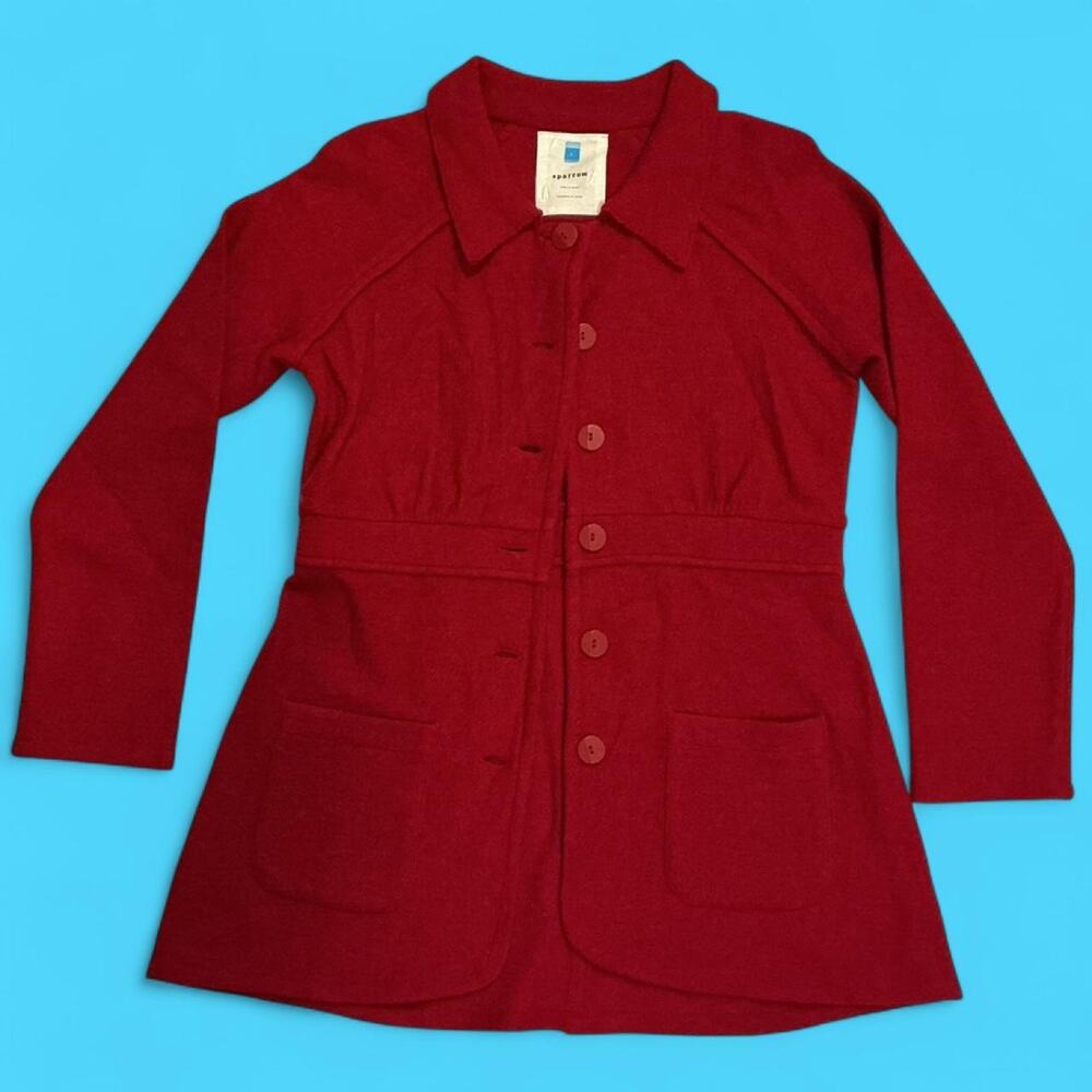 Anthropologie sparrow red wool coat